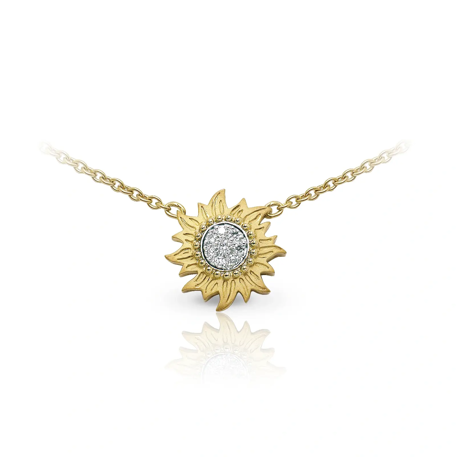 Carrera y Carrera 18K White and Yellow Gold Sol y Sombra Pendant with Diamonds