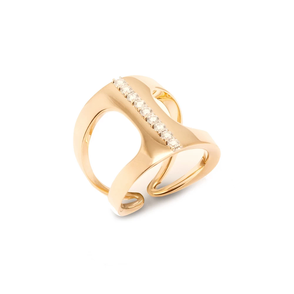 Antonini Milano 18K Yellow Gold Siracusa Wrap Ring with Diamonds