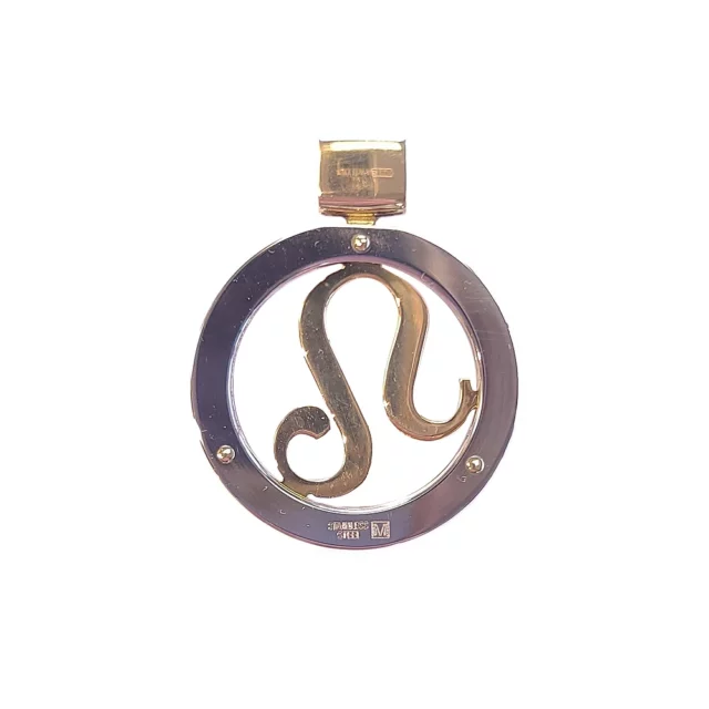 Sauro 18K Yellow Gold and Stainless Steel Leo Pendant
